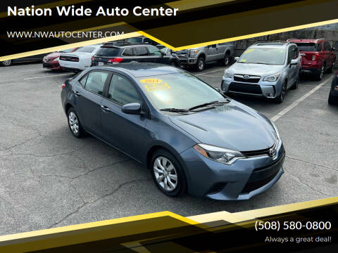 2014 Toyota Corolla for sale at Nation Wide Auto Center in Brockton MA