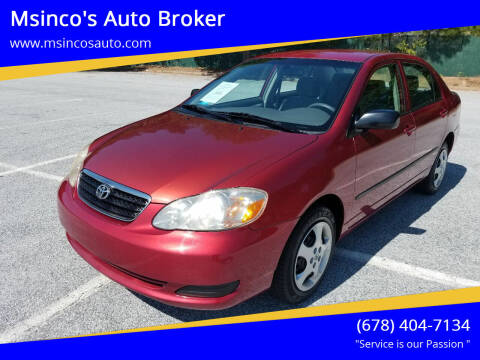 2008 Toyota Corolla for sale at Msinco's Auto Broker in Snellville GA