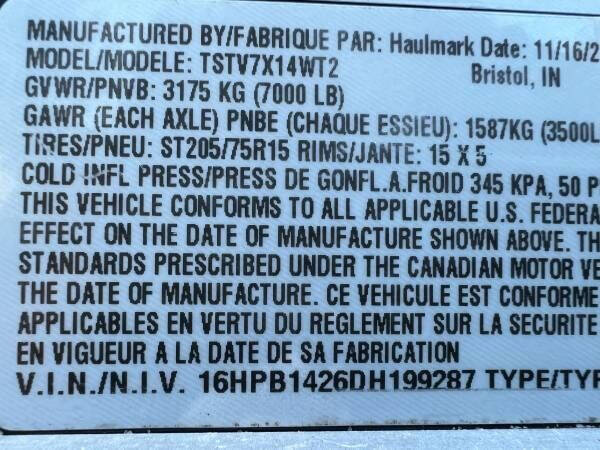 2013 Haulmark TRAILER/REMORQUE