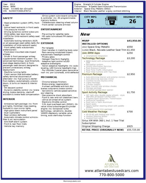 2013 BMW X3 xDrive35i