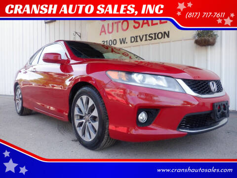 2013 Honda Accord for sale at CRANSH AUTO SALES, INC in Arlington TX