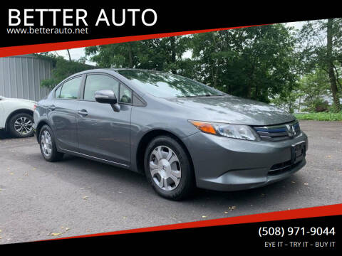 2012 Honda Civic for sale at BETTER AUTO in Attleboro MA