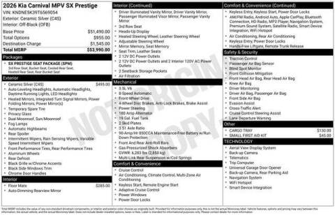 2026 Kia Carnival SX Prestige