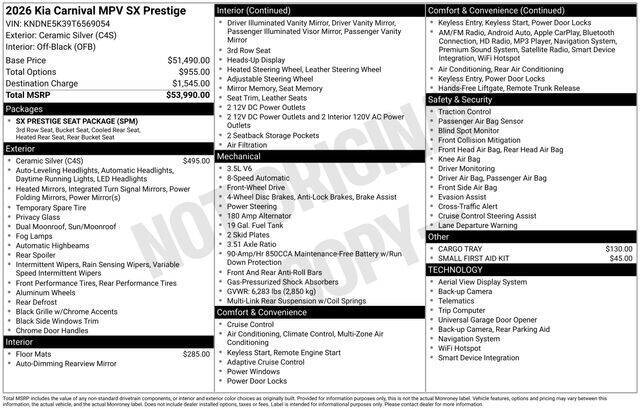 2026 Kia Carnival SX Prestige