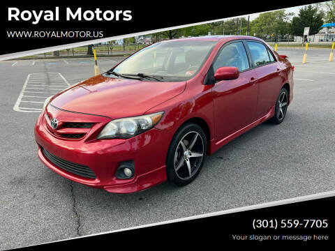 2013 Toyota Corolla for sale at Royal Motors in Hyattsville MD