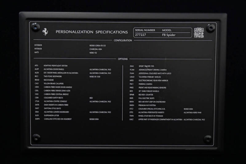 2022 Ferrari F8 Spider