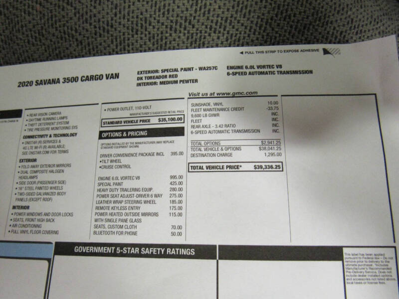 2020 GMC Savana 3500