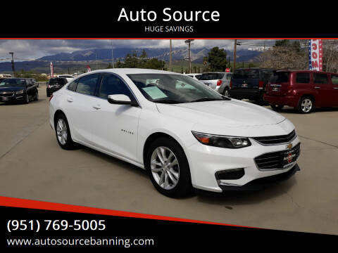 2016 Chevrolet Malibu for sale at Auto Source in Banning CA