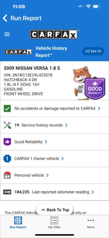 2009 Nissan Versa 1.8 S