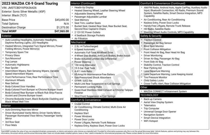 2023 Mazda CX-9 Grand Touring