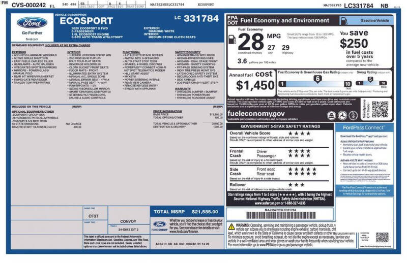 2020 Ford EcoSport S