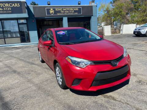 2016 Toyota Corolla for sale at King Motor Cars in Saugus MA