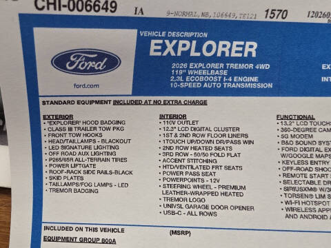 2026 Ford Explorer Tremor