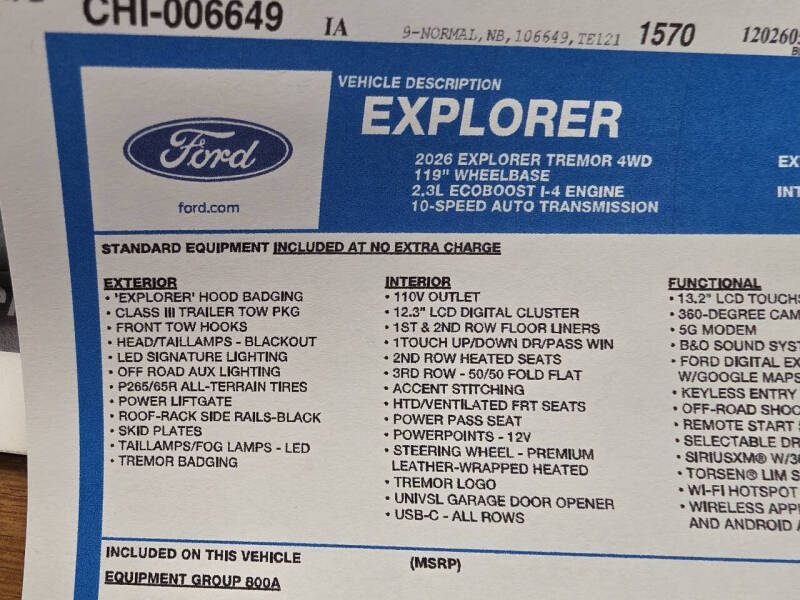 2026 Ford Explorer Tremor