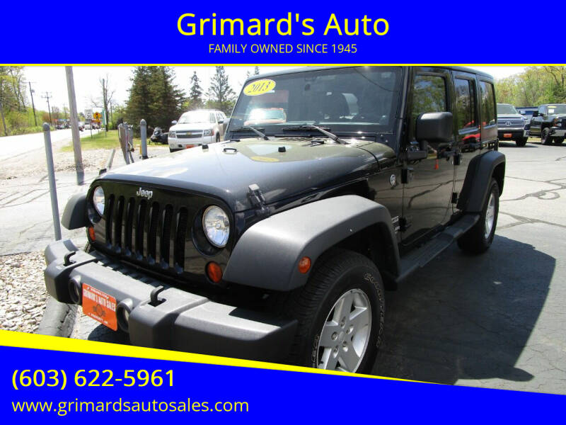 2013 Jeep Wrangler Unlimited for sale at Grimard's Auto in Hooksett NH
