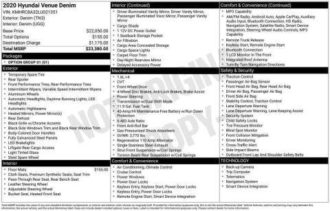 2020 Hyundai Venue Denim