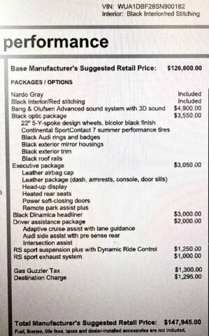 2025 Audi RS 6 Avant performance 4.0T quattro Avant