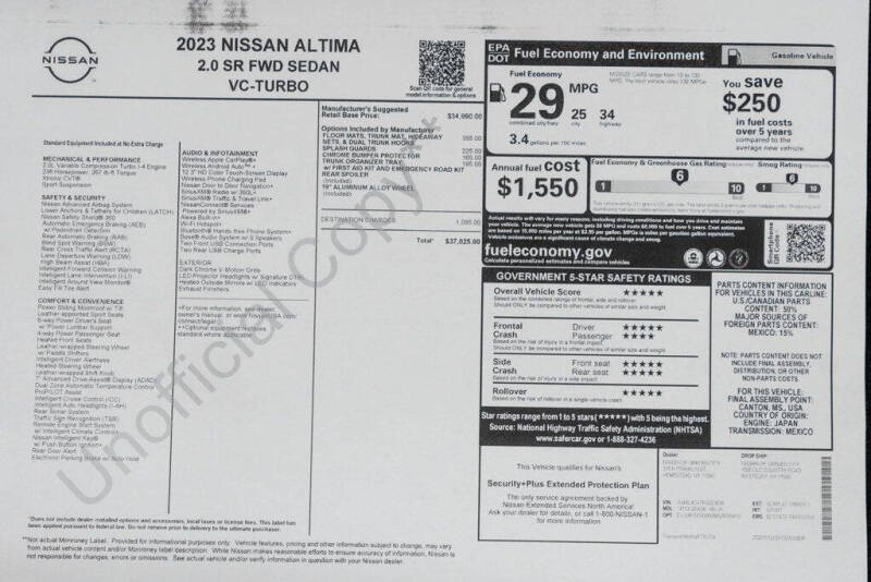 2023 Nissan Altima 2.0 SR