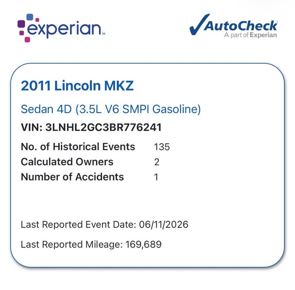 Gray 2011 Lincoln MKZ Base 4dr Sedan 11