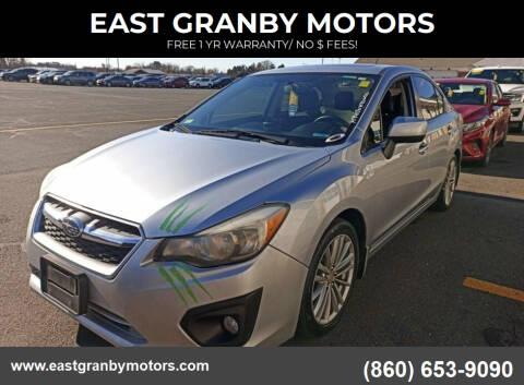 2013 Subaru Impreza for sale at EAST GRANBY MOTORS in East Granby CT
