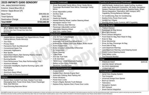 2025 Infiniti QX80 Sensory
