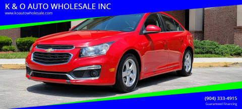 2015 Chevrolet Cruze for sale at K & O AUTO WHOLESALE INC in Jacksonville FL