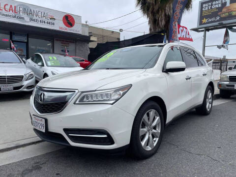 2016 Acura MDX for sale at Sol Cal Financial Corp in Whittier CA