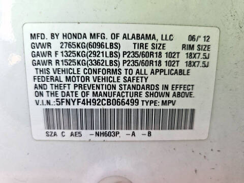2012 Honda Pilot Touring