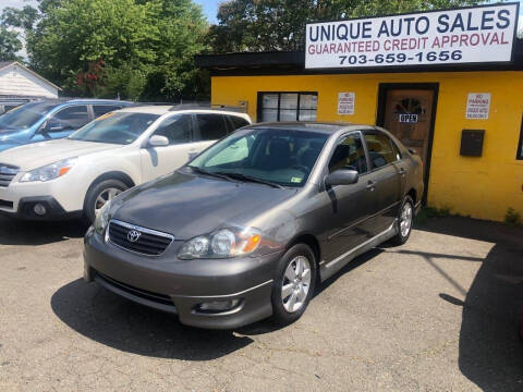 2006 Toyota Corolla for sale at Unique Auto Sales in Marshall VA