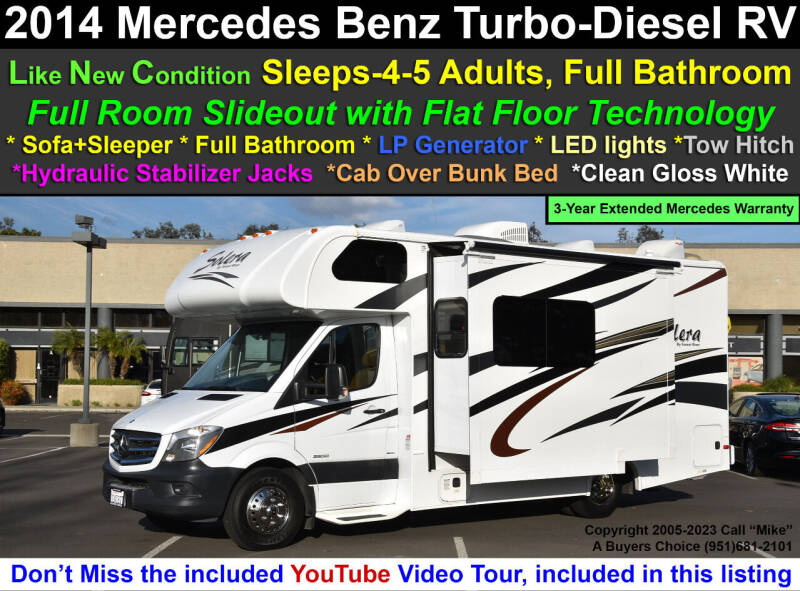2014 Mercedes-Benz Sprinter Motorhome Solera 24s for sale at A Buyers Choice in Jurupa Valley CA