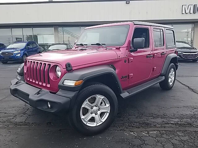 Used 2021 Jeep Wrangler Unlimited Sport S with VIN 1C4HJXDG9MW851782 for sale in Bellefontaine, OH