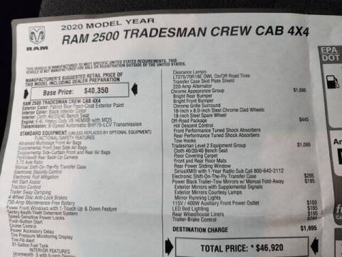 2020 RAM 2500 Tradesman