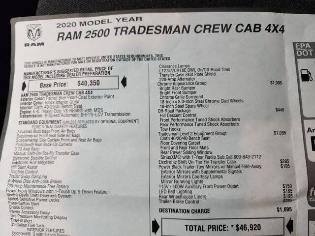 2020 RAM 2500 Tradesman
