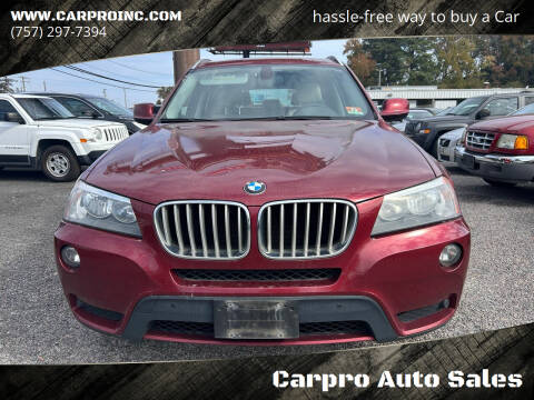 2011 BMW X3 for sale at Carpro Auto Sales in Chesapeake VA