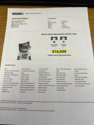 2018 Tesla Model 3 Long Range