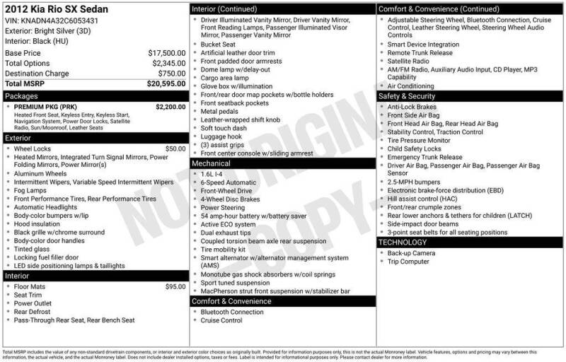2012 Kia Rio SX