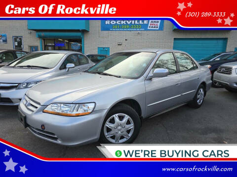 2002 Honda Accord for sale at Cars Of Rockville in Rockville MD