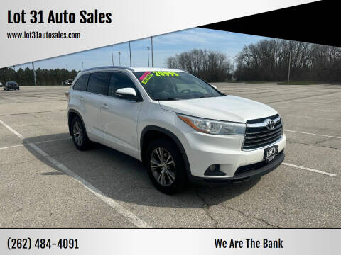 2015 Toyota Highlander for sale at Lot 31 Auto Sales in Kenosha WI