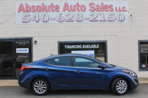 2016 Hyundai Elantra for sale at Absolute Auto Sales in Fredericksburg VA