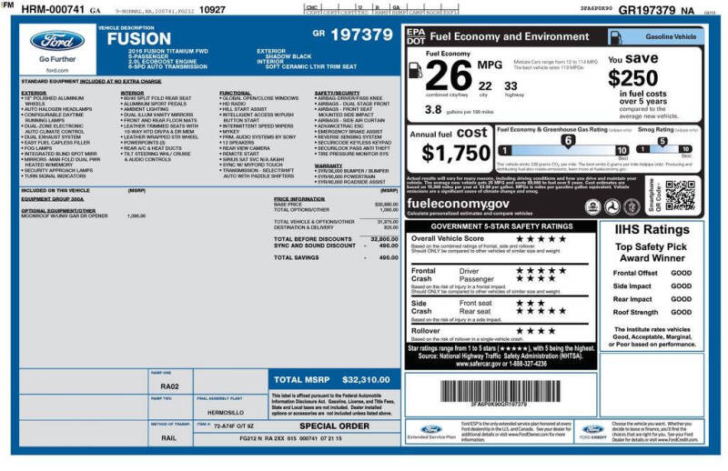 2016 Ford Fusion Titanium
