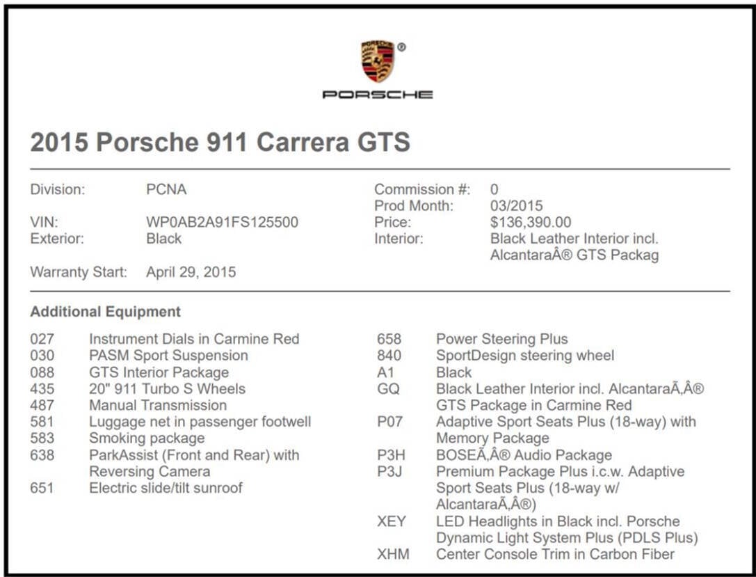 2015 Porsche 911 for sale at TACKETT AUTO BROKERAGE in Lake Forest, CA