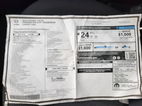 2019 RAM ProMaster City Tradesman