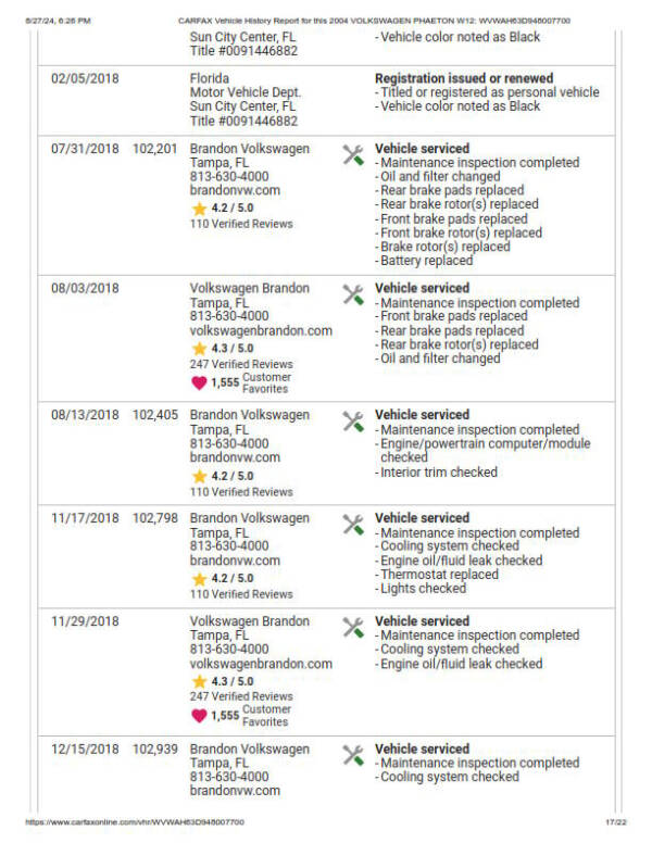 2004 Volkswagen Phaeton Premiere Edition W12