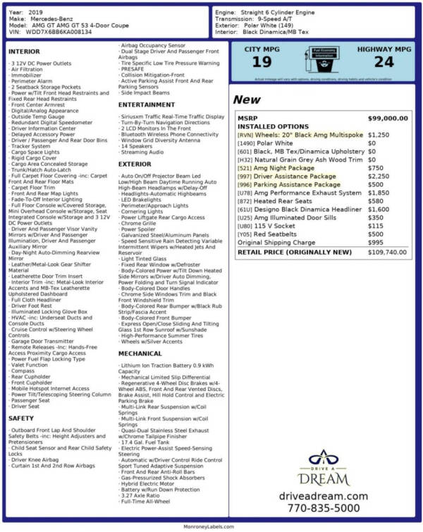 2019 Mercedes-Benz AMG GT 53