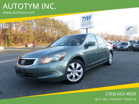 2009 Honda Accord for sale at AUTOTYM INC. in Fredericksburg VA