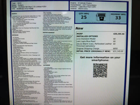 2015 Subaru Outback 2.5i Limited