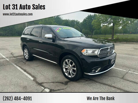 2016 Dodge Durango for sale at Lot 31 Auto Sales in Kenosha WI