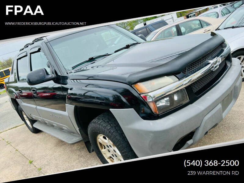 2002 Chevrolet Avalanche for sale at FPAA in Fredericksburg VA