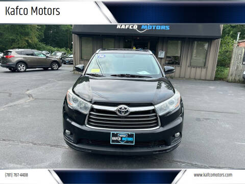 2016 Toyota Highlander for sale at Kafco Motors in Holbrook MA