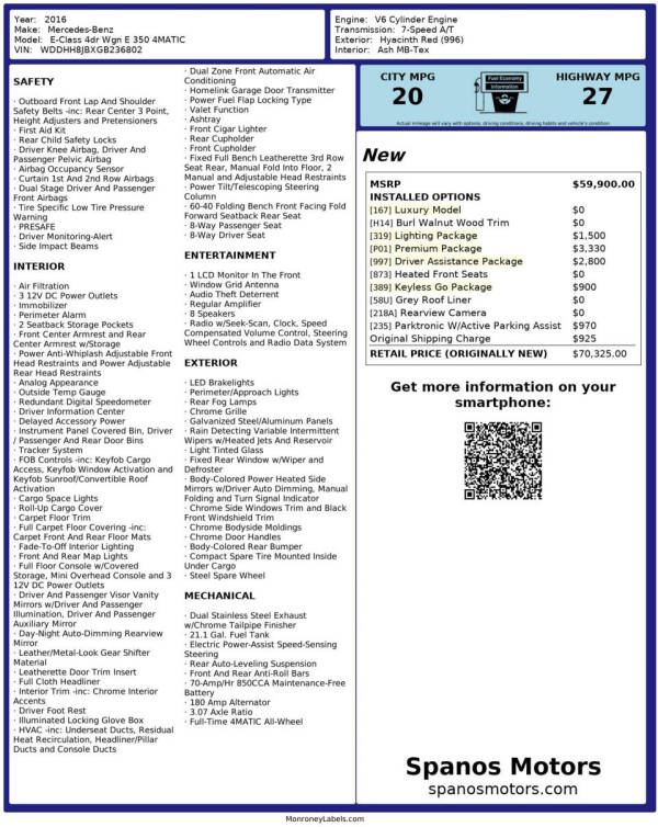 2016 Mercedes-Benz E-Class E 350 4MATIC